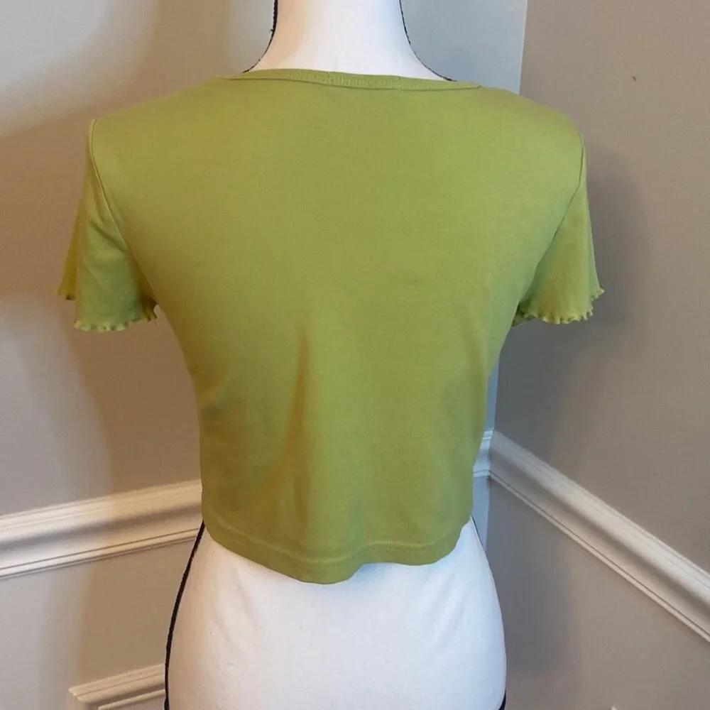 Green Babydoll Crop Top size Medium tee